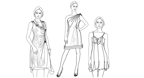 华艺服装设计专业教程-连衣裙的设计与变化形式之三