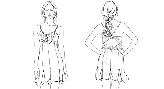 成都华艺服装设计专业教程-变化型连衣裙结构设计之三