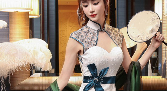 华艺服装设计培训课程之十一：中国风复古旗袍式晚礼服的设计